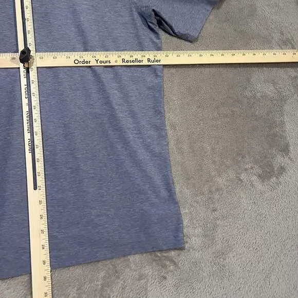 Straight Down Polo Shirt Mens Medium Blue Performance Golf Forest Hill Field - Picture 6 of 6